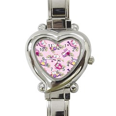 Owls Bird Animal Pattern Heart Italian Charm Watch by Loisa77