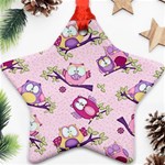 Owls Bird Animal Pattern Star Ornament (Two Sides) Front