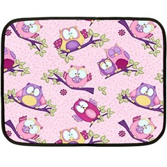 Owls Bird Animal Pattern Fleece Blanket (mini) by Loisa77