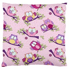 Owls Bird Animal Pattern Large Cushion Case (one Side) by Loisa77