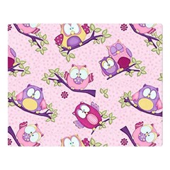 Owls Bird Animal Pattern Two Sides Premium Plush Fleece Blanket (large) by Loisa77