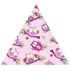 Owls Bird Animal Pattern Wooden Puzzle Triangle by Loisa77