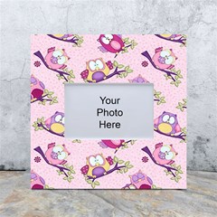 Owls Bird Animal Pattern White Box Photo Frame 4  X 6  by Loisa77