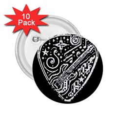 Guitar Pic 2 25  Buttons (10 Pack)  by RiverRootsReggae