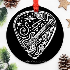 Guitar Pic Round Ornament (two Sides)