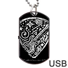 Guitar Pic Dog Tag Usb Flash (one Side) by RiverRootsReggae