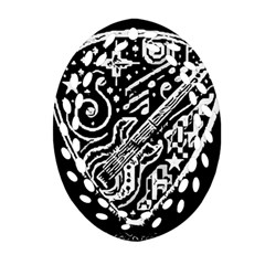 Guitar Pic Oval Filigree Ornament (two Sides)