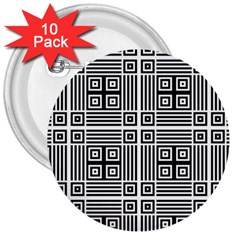 Squares Inside Background Checkered Contemporary Effect Electronic Futuristic Graphic Illusion Modern 3  Buttons (10 Pack)  by Loisa77