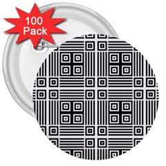 Squares Inside Background Checkered Contemporary Effect Electronic Futuristic Graphic Illusion Modern 3  Buttons (100 Pack)  by Loisa77