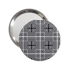 Squares Inside Background Checkered Contemporary Effect Electronic Futuristic Graphic Illusion Modern 2 25  Handbag Mirrors by Loisa77