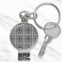 Squares Inside Background Checkered Contemporary Effect Electronic Futuristic Graphic Illusion Modern Nail Clippers Key Chain by Loisa77