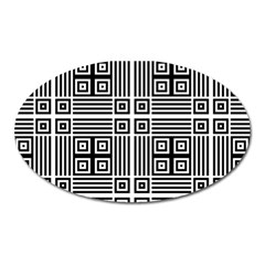 Squares Inside Background Checkered Contemporary Effect Electronic Futuristic Graphic Illusion Modern Oval Magnet by Loisa77