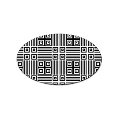 Squares Inside Background Checkered Contemporary Effect Electronic Futuristic Graphic Illusion Modern Sticker Oval (100 Pack) by Loisa77