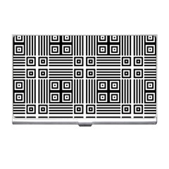 Squares Inside Background Checkered Contemporary Effect Electronic Futuristic Graphic Illusion Modern Business Card Holder by Loisa77