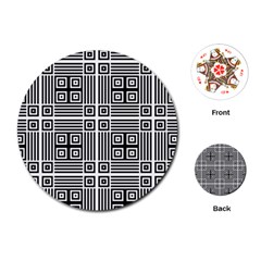 Squares Inside Background Checkered Contemporary Effect Electronic Futuristic Graphic Illusion Modern Playing Cards Single Design (round)