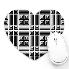 Squares Inside Background Checkered Contemporary Effect Electronic Futuristic Graphic Illusion Modern Heart Mousepad by Loisa77