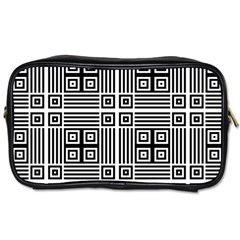 Squares Inside Background Checkered Contemporary Effect Electronic Futuristic Graphic Illusion Modern Toiletries Bag (one Side) by Loisa77