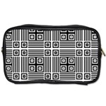 Squares Inside Background Checkered Contemporary Effect Electronic Futuristic Graphic Illusion Modern Toiletries Bag (Two Sides) Front