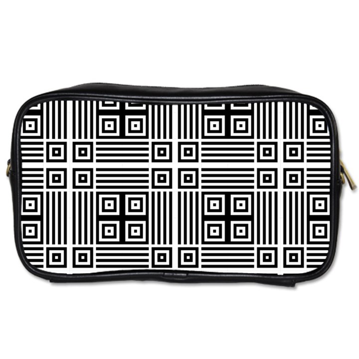 Squares Inside Background Checkered Contemporary Effect Electronic Futuristic Graphic Illusion Modern Toiletries Bag (Two Sides)