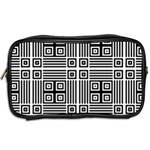 Squares Inside Background Checkered Contemporary Effect Electronic Futuristic Graphic Illusion Modern Toiletries Bag (Two Sides) Back