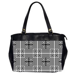 Squares Inside Background Checkered Contemporary Effect Electronic Futuristic Graphic Illusion Modern Oversize Office Handbag (2 Sides) by Loisa77