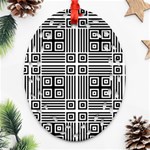 Squares Inside Background Checkered Contemporary Effect Electronic Futuristic Graphic Illusion Modern Oval Filigree Ornament (Two Sides) Front