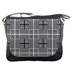 Squares Inside Background Checkered Contemporary Effect Electronic Futuristic Graphic Illusion Modern Messenger Bag by Loisa77