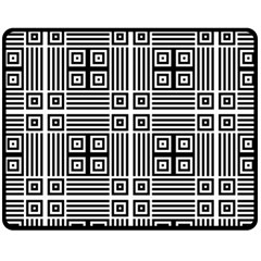 Squares Inside Background Checkered Contemporary Effect Electronic Futuristic Graphic Illusion Modern Two Sides Fleece Blanket (medium) by Loisa77