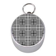 Squares Inside Background Checkered Contemporary Effect Electronic Futuristic Graphic Illusion Modern Mini Silver Compasses by Loisa77