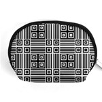 Squares Inside Background Checkered Contemporary Effect Electronic Futuristic Graphic Illusion Modern Accessory Pouch (Medium) Front