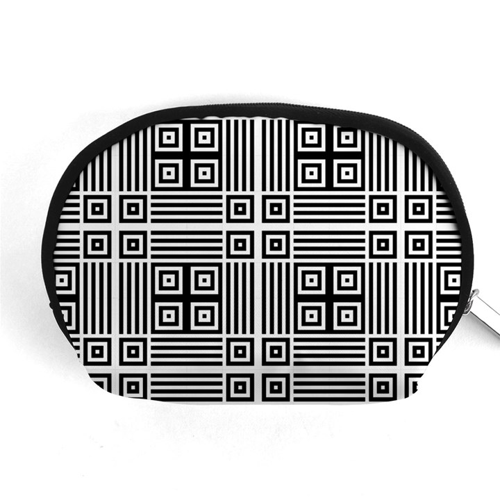 Squares Inside Background Checkered Contemporary Effect Electronic Futuristic Graphic Illusion Modern Accessory Pouch (Medium)