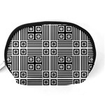 Squares Inside Background Checkered Contemporary Effect Electronic Futuristic Graphic Illusion Modern Accessory Pouch (Medium) Back