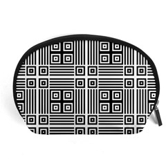 Squares Inside Background Checkered Contemporary Effect Electronic Futuristic Graphic Illusion Modern Accessory Pouch (large) by Loisa77