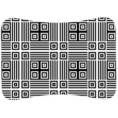 Squares Inside Background Checkered Contemporary Effect Electronic Futuristic Graphic Illusion Modern Velour Seat Head Rest Cushion by Loisa77