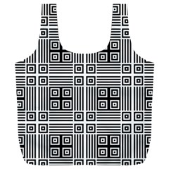 Squares Inside Background Checkered Contemporary Effect Electronic Futuristic Graphic Illusion Modern Full Print Recycle Bag (xxl) by Loisa77