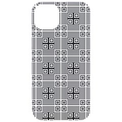 Squares Inside Background Checkered Contemporary Effect Electronic Futuristic Graphic Illusion Modern Iphone 15 Pro Black Uv Print Pc Hardshell Case by Loisa77