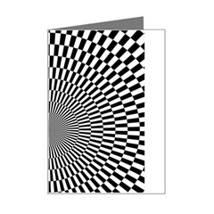 Circles Checkered Abstract Abstraction Art Mini Greeting Card by Loisa77