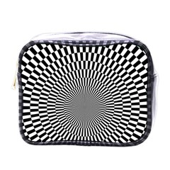 Circles Checkered Abstract Abstraction Art Mini Toiletries Bag (one Side) by Loisa77