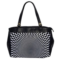 Circles Checkered Abstract Abstraction Art Oversize Office Handbag by Loisa77