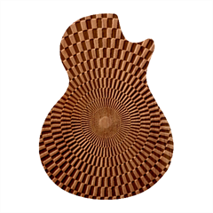 Circles Checkered Abstract Abstraction Art Guitar Shape Wood Guitar Pick Holder Case And Picks Set