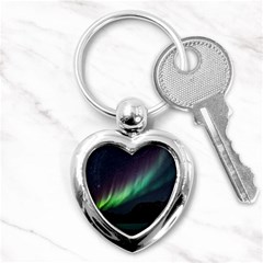 Aurora Borealis Beautiful Northern Lights Nature Key Chain (heart) by Loisa77