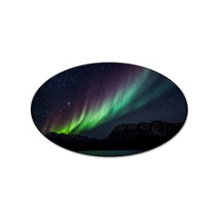 Aurora Borealis Beautiful Northern Lights Nature Sticker (oval) by Loisa77