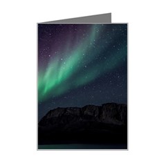 Aurora Borealis Beautiful Northern Lights Nature Mini Greeting Card by Loisa77