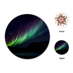 Aurora Borealis Beautiful Northern Lights Nature Playing Cards Single Design (round) by Loisa77