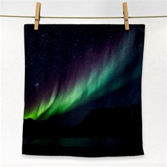 Aurora Borealis Beautiful Northern Lights Nature Face Towel by Loisa77