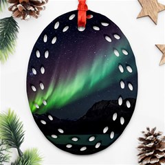 Aurora Borealis Beautiful Northern Lights Nature Ornament (oval Filigree)