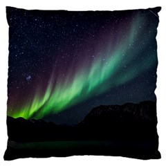 Aurora Borealis Beautiful Northern Lights Nature Standard Premium Plush Fleece Cushion Case (two Sides) by Loisa77