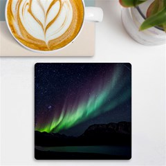 Aurora Borealis Beautiful Northern Lights Nature Uv Print Square Tile Coaster  by Loisa77