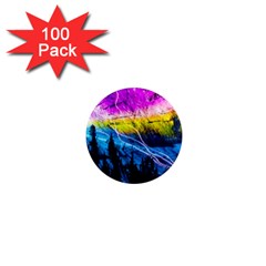 Night Skiing Colored Dead Grateful Lights Mountain 1  Mini Magnets (100 Pack)  by Loisa77