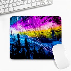 Night Skiing Colored Dead Grateful Lights Mountain Large Mousepad by Loisa77